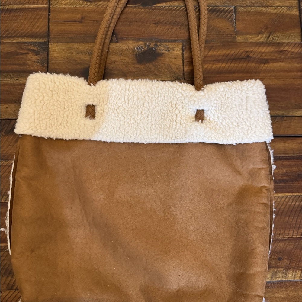 Zealand Suede and Shearling Tote